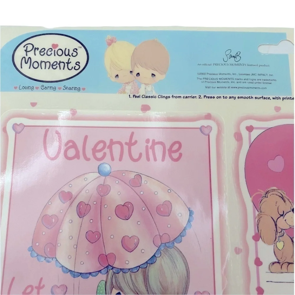 New Precious Moments Valentine Window Cling Decorations